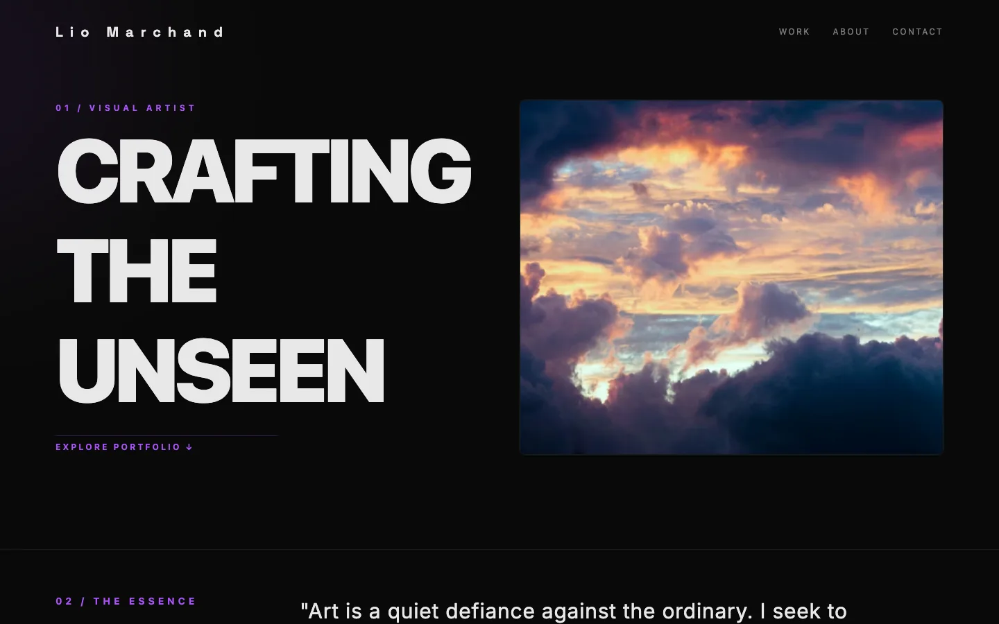 Visual artist portfolio template