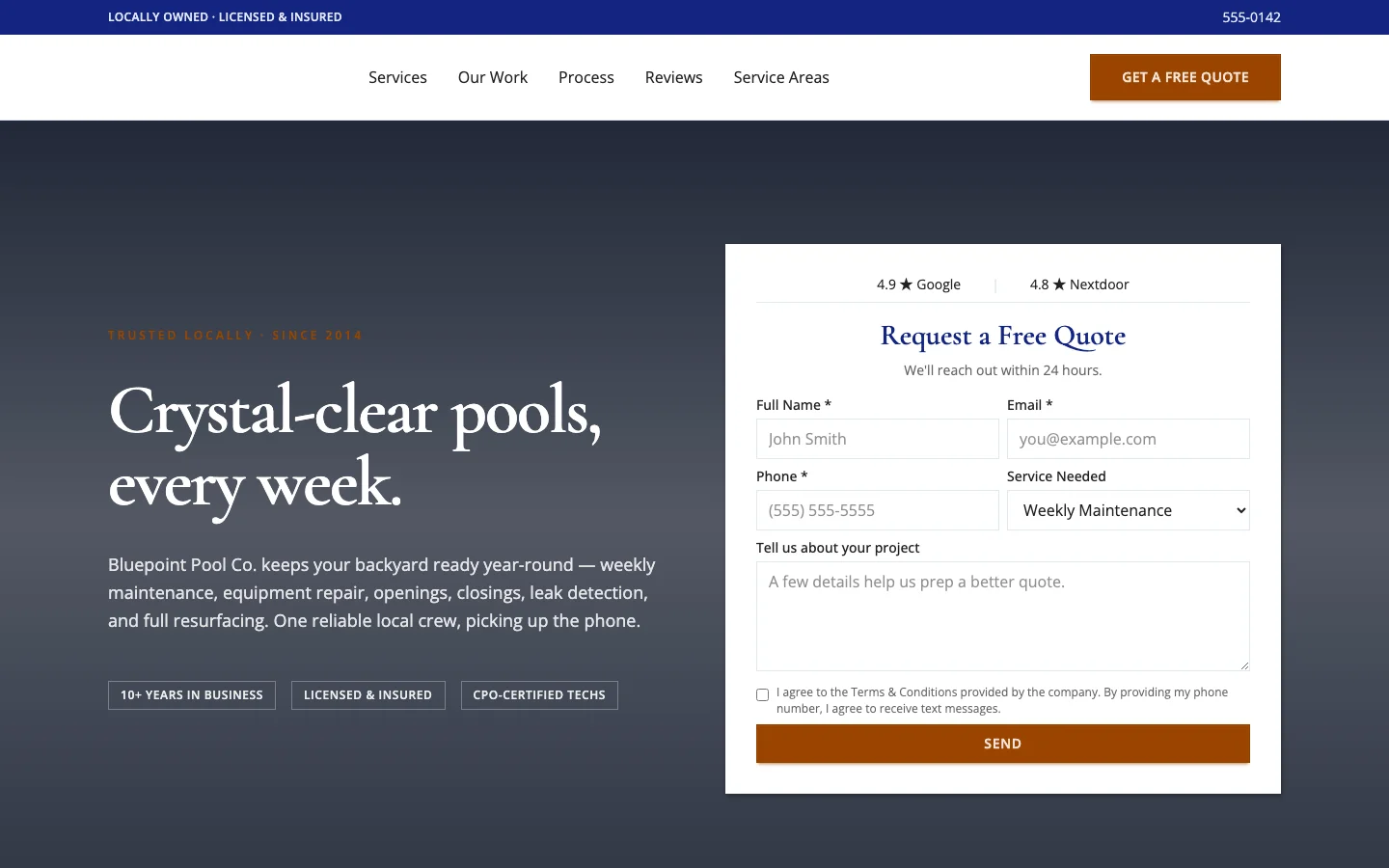 Bluepoint Pool Co. — Weekly Pool Service & Renovation