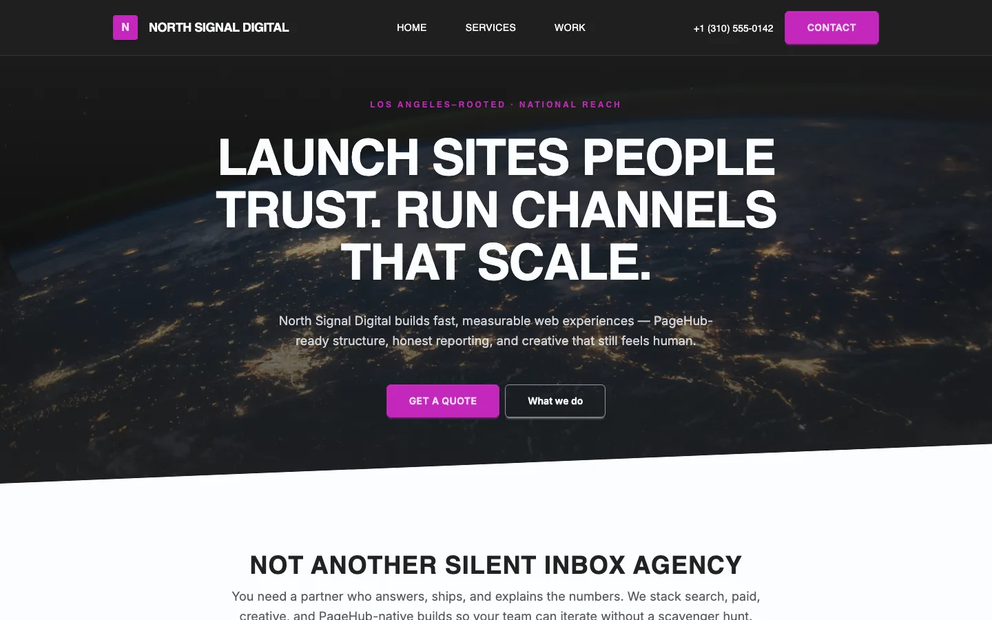 Bold agency homepage
