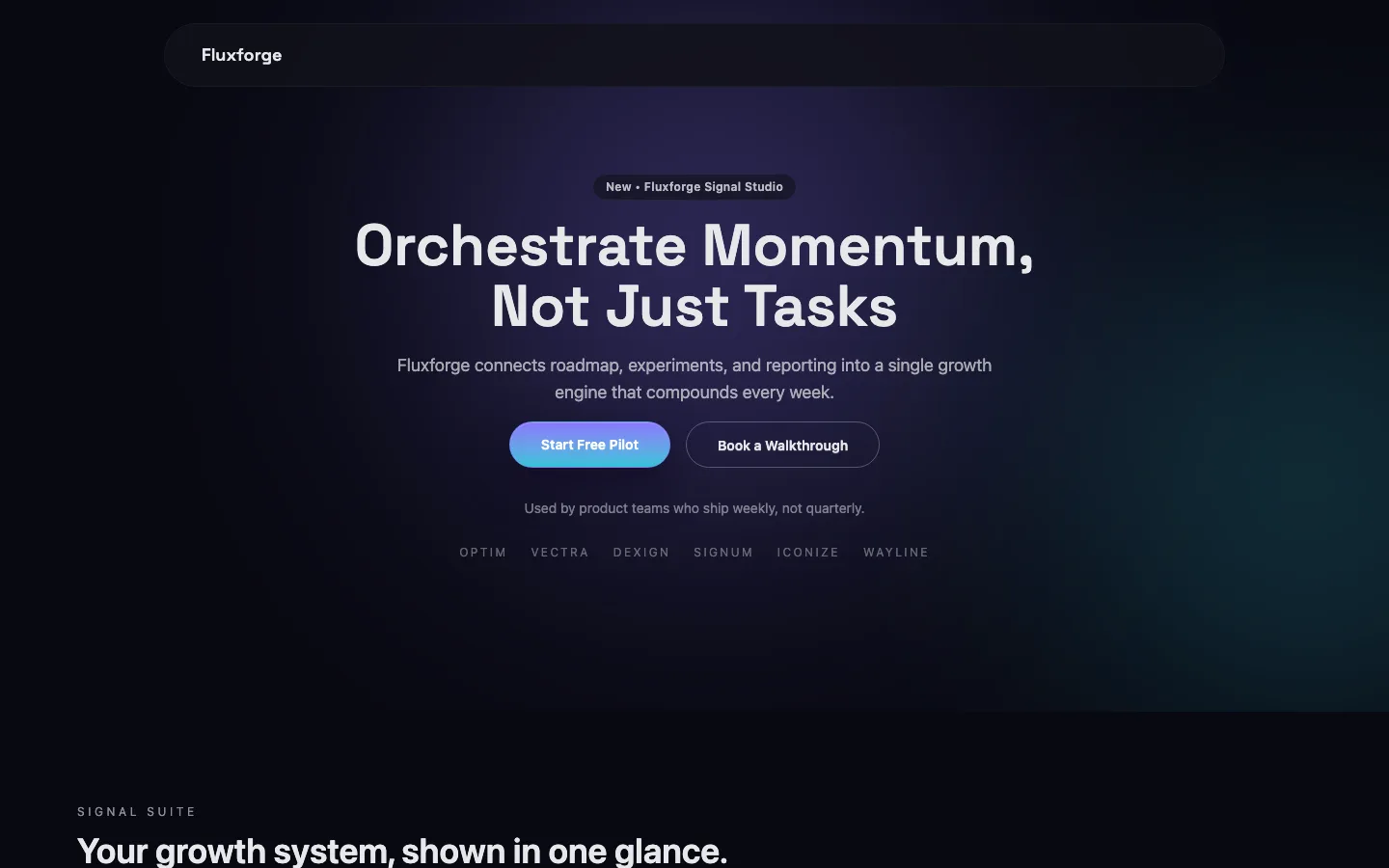 Dark SaaS product page