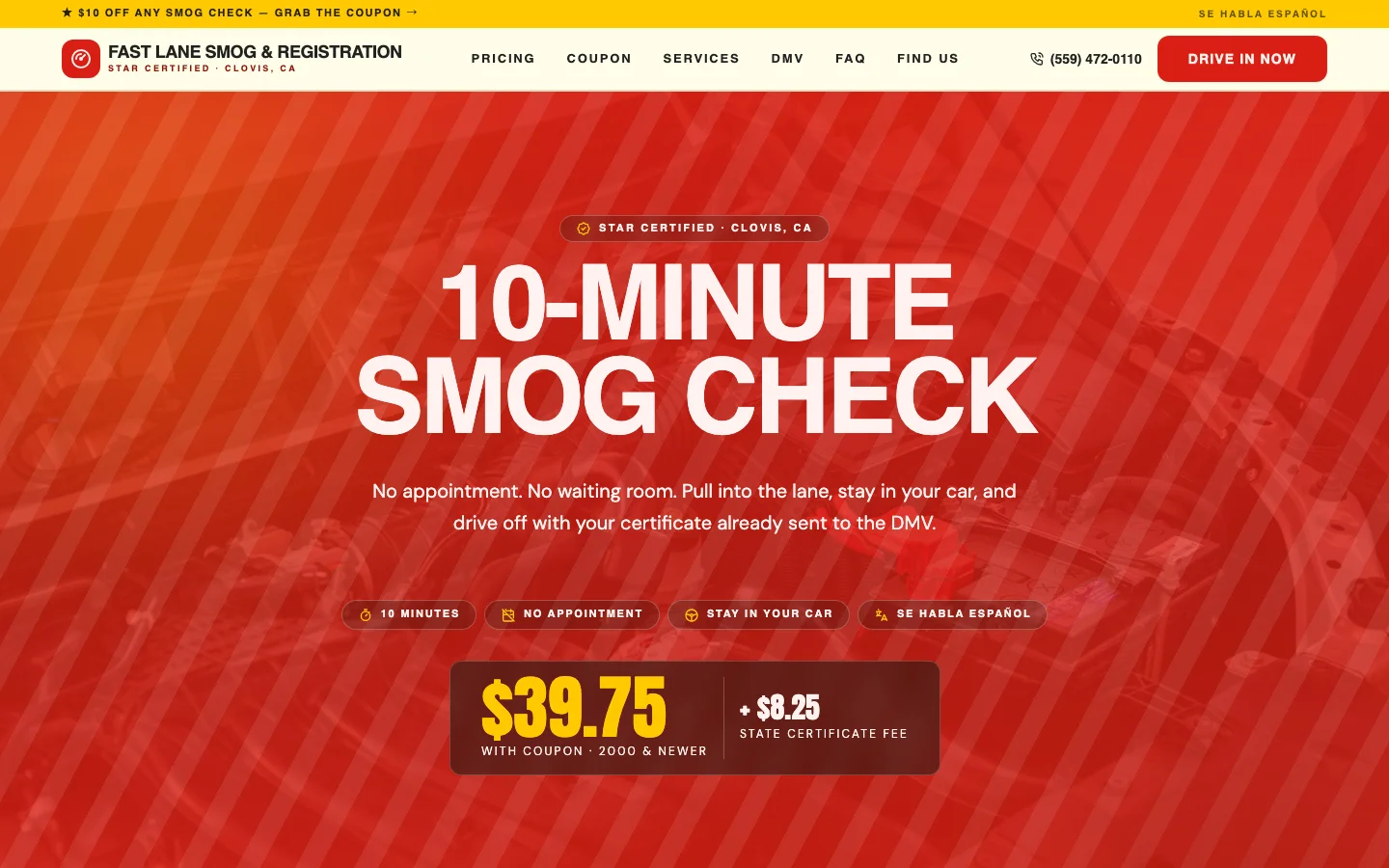 Fast Lane Smog — Drive-Thru