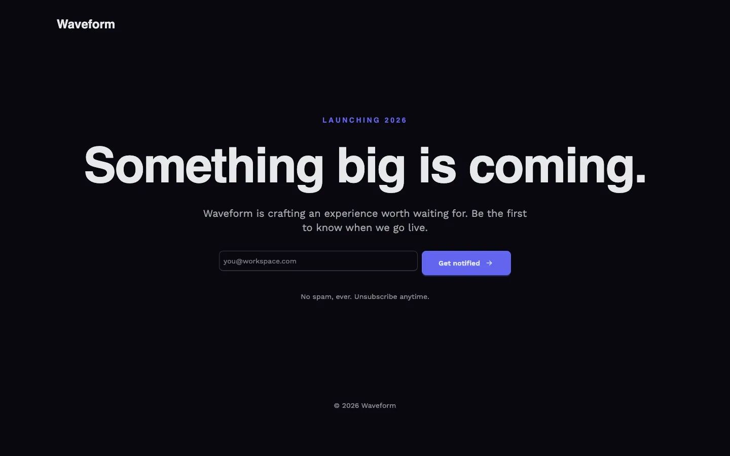 Coming soon waitlist